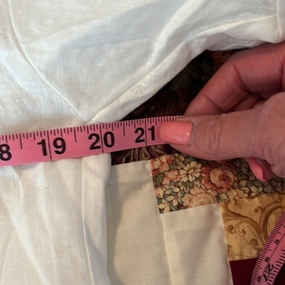 NWOT White Linen Short Sleeve Double Pocketed Collared Top, Size Small. - Picture 5 of 6